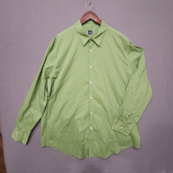 John Ashford Mens Green Striped Long‎ Sleeve Button Up Shirt Size XXL - Picture 1 of 7